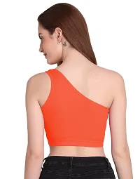 THE BLAZZE Womens Sleeveless Crop Tops Sexy Strappy Tees (X-Large, Orange)-thumb2