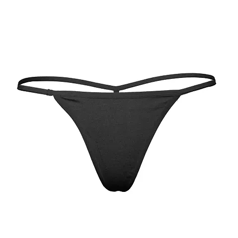 THE BLAZZE Women's G-Strings Thongs (QW-55_Black_XX-Large (95-100 cm))