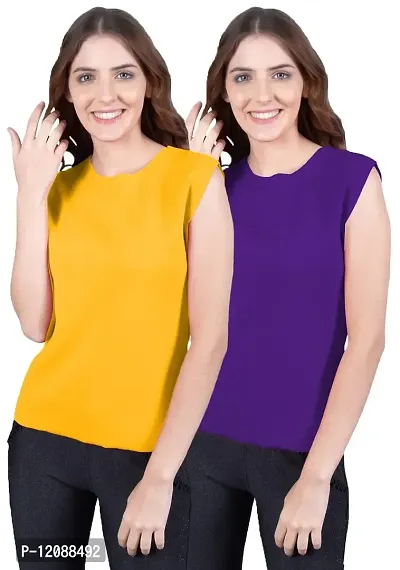 THE BLAZZE 1350 Women's Sleeveless Top Regular Round Neck T-Shirt for Women