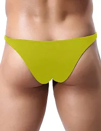 THE BLAZZE Men's Soft Low Rise G-String Underwear Sexy Mid Coverage Back Briefs-thumb2