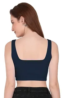 THE BLAZZE 1044 Women's Summer Basic Sexy Strappy Sleeveless Crop Tops (Medium, Navy)-thumb4