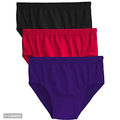 THE BLAZZE Women Cotton Panties (Pack of 3) (WQ-3_1023 - Hipster - Pack Of 3 - Dark Assorted_XX-Large(95-100cm))