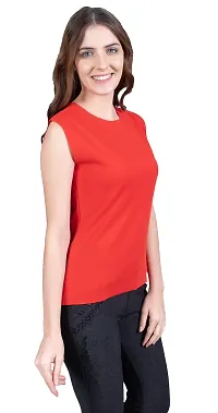 THE BLAZZE 1350 Women's Sleeveless Top Regular Round Neck T-Shirt for Women(M,Combo_02)-thumb2