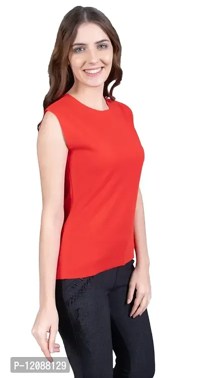 THE BLAZZE 1350 Women's Sleeveless Top Regular Round Neck T-Shirt for Women(M,Combo_02)-thumb3