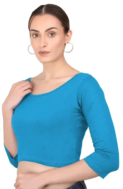Buy THE BLAZZE 1303 Sexy Women's Cotton Scoop Neck Elbow Sleeve