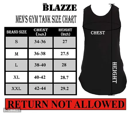 THE BLAZZE 0029 Men's Sleeveless T-Shirt Gym Tank Gym Stringer Tank Tops Muscle Gym Bodybuilding Vest Fitness Workout Train Stringers (X-Large(40?-42""), B - Grey)-thumb3