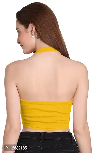 THE BLAZZE 1290 Crop Tops for Women (2XL, Yellow)-thumb3