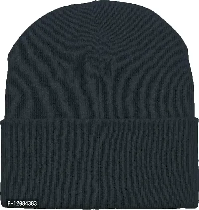 THE BLAZZE 2015 Unisex Winter Cap (Free Size, Navy)-thumb2