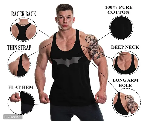 THE BLAZZE 0051 Men's Tank Top Muscle Gym Bodybuilding Vest Fitness Workout Stringers-thumb3