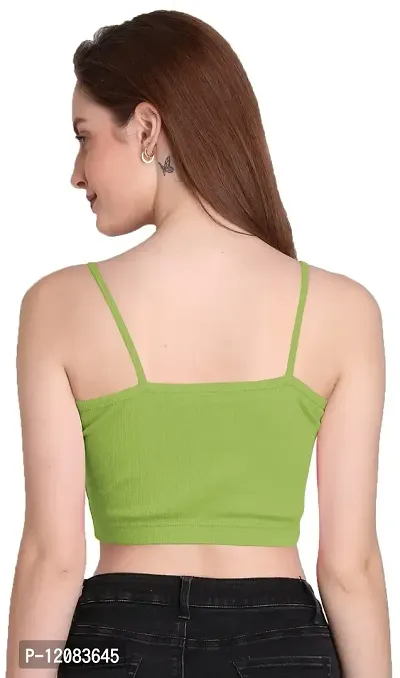 THE BLAZZE 1290 Women's Sleeveless Crop Tops Sexy Strappy Tees (X-Large, Reliance Green)-thumb3