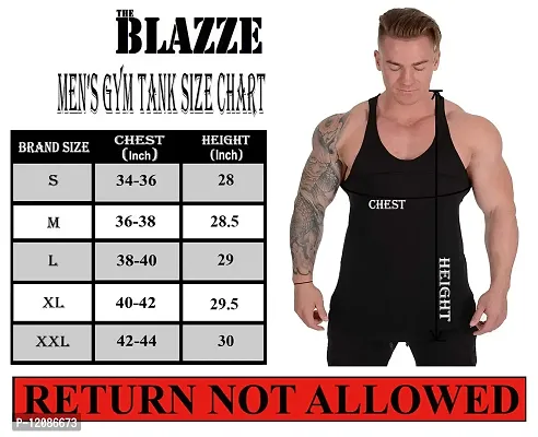 THE BLAZZE 0038 Men's Sleeveless T-Shirt Gym Tank Gym Stringer Tank Tops Muscle Gym Bodybuilding Vest Fitness Workout Train Stringers-thumb5