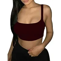 THE BLAZZE 1044 Women's Summer Basic Sexy Strappy Sleeveless Crop Top-thumb3