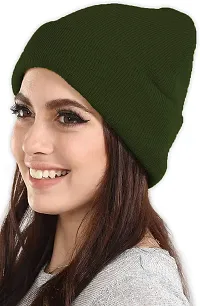 THE BLAZZE 2015 Unisex Winter Cap (Free Size, Green)-thumb2