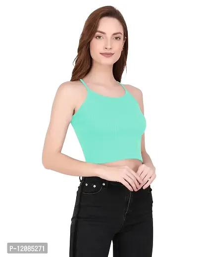 THE BLAZZE 1002 Women's Sleeveless Crop Tops Sexy Strappy Tees (Small(30""-32""), R - Mint)-thumb4