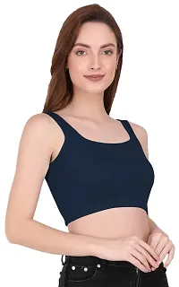 THE BLAZZE 1044 Women's Cotton Summer Basic Sexy Strappy Sleeveless Crop Top for Women-thumb3