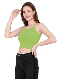 THE BLAZZE 1002 Women's Sleeveless Crop Tops Sexy Strappy Tees (X-Large(36?-38""), N - Reliance Green)-thumb4