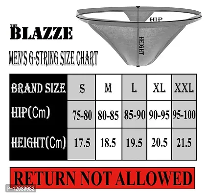 THE BLAZZE Men's G-String Thong Thongs Sexy Low Mid High Thongs Sexy Underwear Thongs for Men (Pack of 4)-thumb4