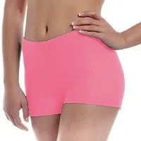 THE BLAZZE Women's Seamless Spandex Boyshort Underskirt Pant Short Leggings (M, Grey+Navy+Orange+Pink)-thumb4