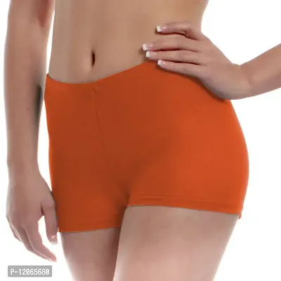 THE BLAZZE Women's Seamless Spandex Boyshort Underskirt Pant Short Leggings (M, Grey+Navy+Orange+Pink)-thumb4