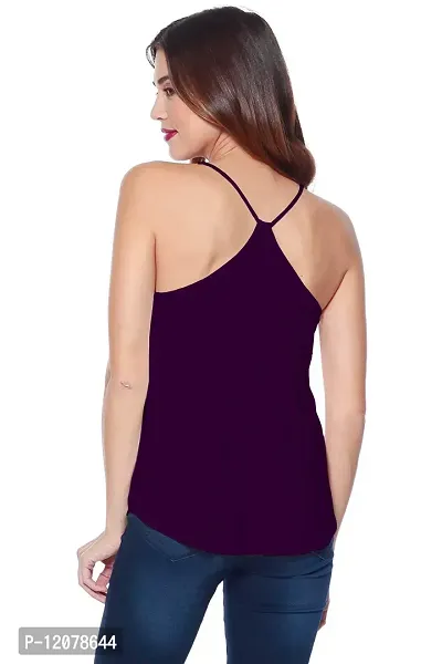 THE BLAZZE Women's Cotton Spaghetti Top (XL, Violet)