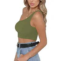 THE BLAZZE Women's Sleeveless Crop Tops Sexy Strappy Tees-thumb1