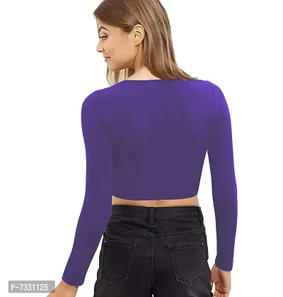 THE BLAZZE Women's Crop Top (1128-B_Royal Blue_Large)-thumb2