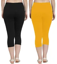 THE BLAZZE 1603 Women's Cotton Churidar Leggings Combo Pack of 2 (Large, Black,Yellow)-thumb1