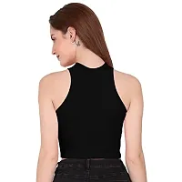 THE BLAZZE 1025 Women's Basic Sexy Solid Slim Fit Sleeveless Crop Top T-Shirt for Women-thumb3