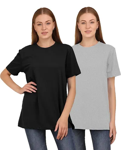 The BLAZZE 1582 Women's Oversize Casual Stylish Latest Round Neck Half Sleeve Loose Realxed Fit Boyfriend Attractive Oversized T-Shirts for Women