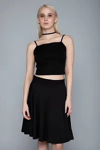 AD2CART A1690 Women's Basic Solid Belt Neck Stylish Crop Top for Women-thumb2