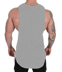 THE BLAZZE 0029 Men's Sleeveless T-Shirt Gym Tank Gym Stringer Tank Tops Muscle Gym Bodybuilding Vest Fitness Workout Train Stringers (X-Large(40?-42""), B - Grey)-thumb1