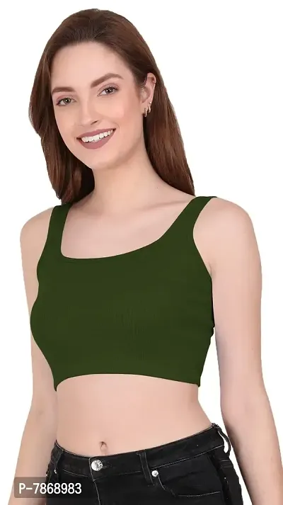 THE BLAZZE 1044 Women's Cotton Summer Basic Sexy Strappy Sleeveless Crop Top for Women(2XL,Color_09)-thumb4