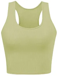 THE BLAZZE 1004 Women's Basic Round Neck Sleeveless Crop Top for Women(XS,Combo_05)-thumb2