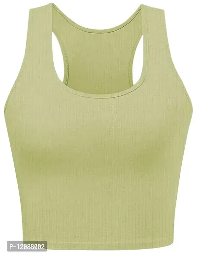 THE BLAZZE 1004 Women's Basic Round Neck Sleeveless Crop Top for Women(XS,Combo_05)-thumb3