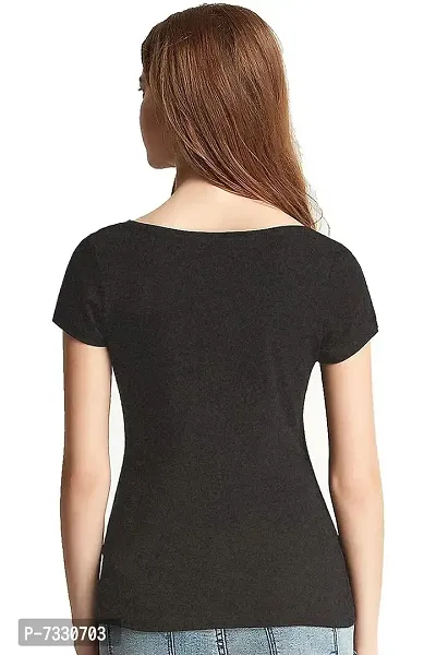 THE BLAZZE Women's T-Shirt (QW-96_Dark Grey _XX-Large)-thumb2
