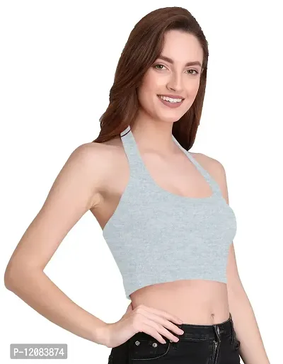 THE BLAZZE 1290 Crop Top for Women (X-Small, Blue Melange) : :  Clothing & Accessories
