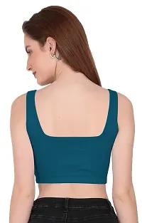 THE BLAZZE 1044 Women's Summer Basic Sexy Strappy Sleeveless Crop Top's (XX-Large, Prussian Blue)-thumb2