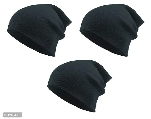 THE BLAZZE 2015 Winter Beanie Cap for Men and Women (Free, Navy)