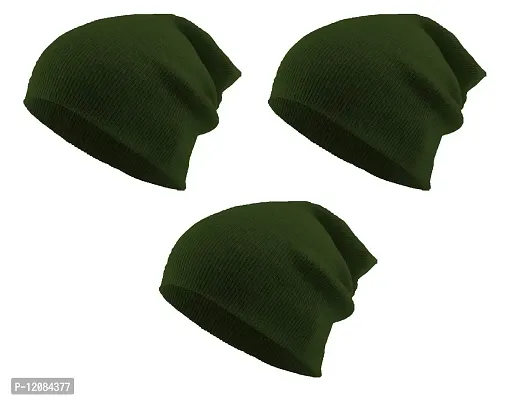 THE BLAZZE 2015 Unisex Winter Cap (Free Size, Green)