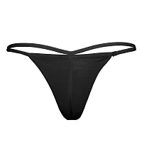 THE BLAZZE Thong for Women Sexy Solid G-String T-String Sexy Lingerie Briefs Underpants (X-Large, Black)-thumb1