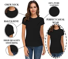 THE BLAZZE 1019 Women's Cotton Round Neck Half Sleeve T-Shirts for Women Combo (Pack of 2)-thumb4