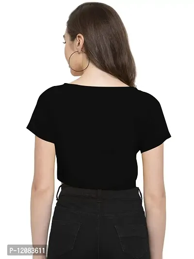 THE BLAZZE 1132 Crop Tops for Women (X-Small, Black)-thumb3