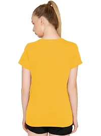 THE BLAZZE 1019 Women's Cotton Round Neck Half Sleeve Top Women's T-Shirt (Large, C - Yellow)-thumb4