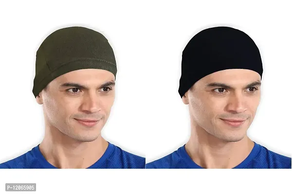 THE BLAZZE Skull Cap/Helmet Cap/Running Beanie - Ultimate Thermal Retention  Performance Moisture Wicking. Fits Under Helmets-Navy (1, Army Green+Black)