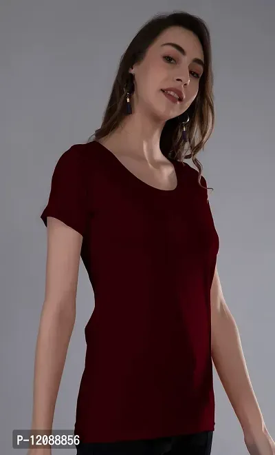 AD2CART A5014 Women's Scoop Neck Cap Sleeve T-Shirts for Women-thumb4