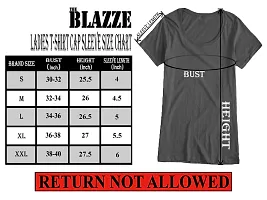 THE BLAZZE 1050 Women's Cotton Scoop Neck Short Sleeve T-Shirt for Women (Medium(32"-34"), B - Dark Grey)-thumb5