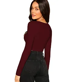 THE BLAZZE Women's Crop Top (QW-62_Maroon_X-Large(36-38))-thumb1