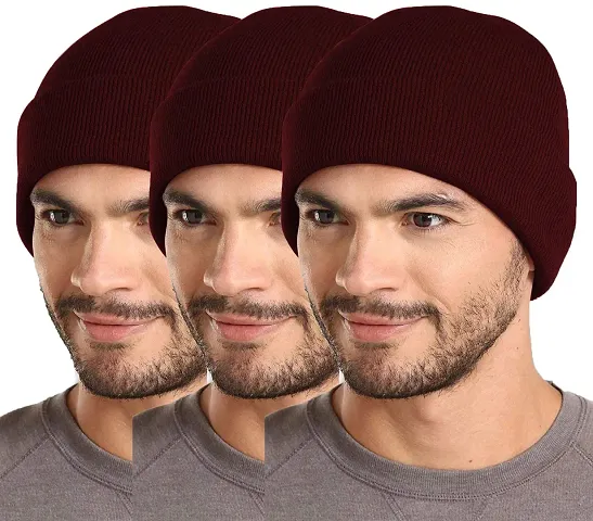 THE BLAZZE 2015 Winter Cap for Men (1, Maroon)