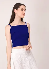 AD2CART A1663 Women's Basic Solid Wide Flat Neck Stylish Crop Top for Women-thumb3