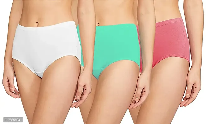 THE BLAZZE 1310 Women's Cotton Lingerie Panties Hipsters Bikini Underwear Full Brief Cotton Panty for Women(3XL,Combo_02)-thumb0